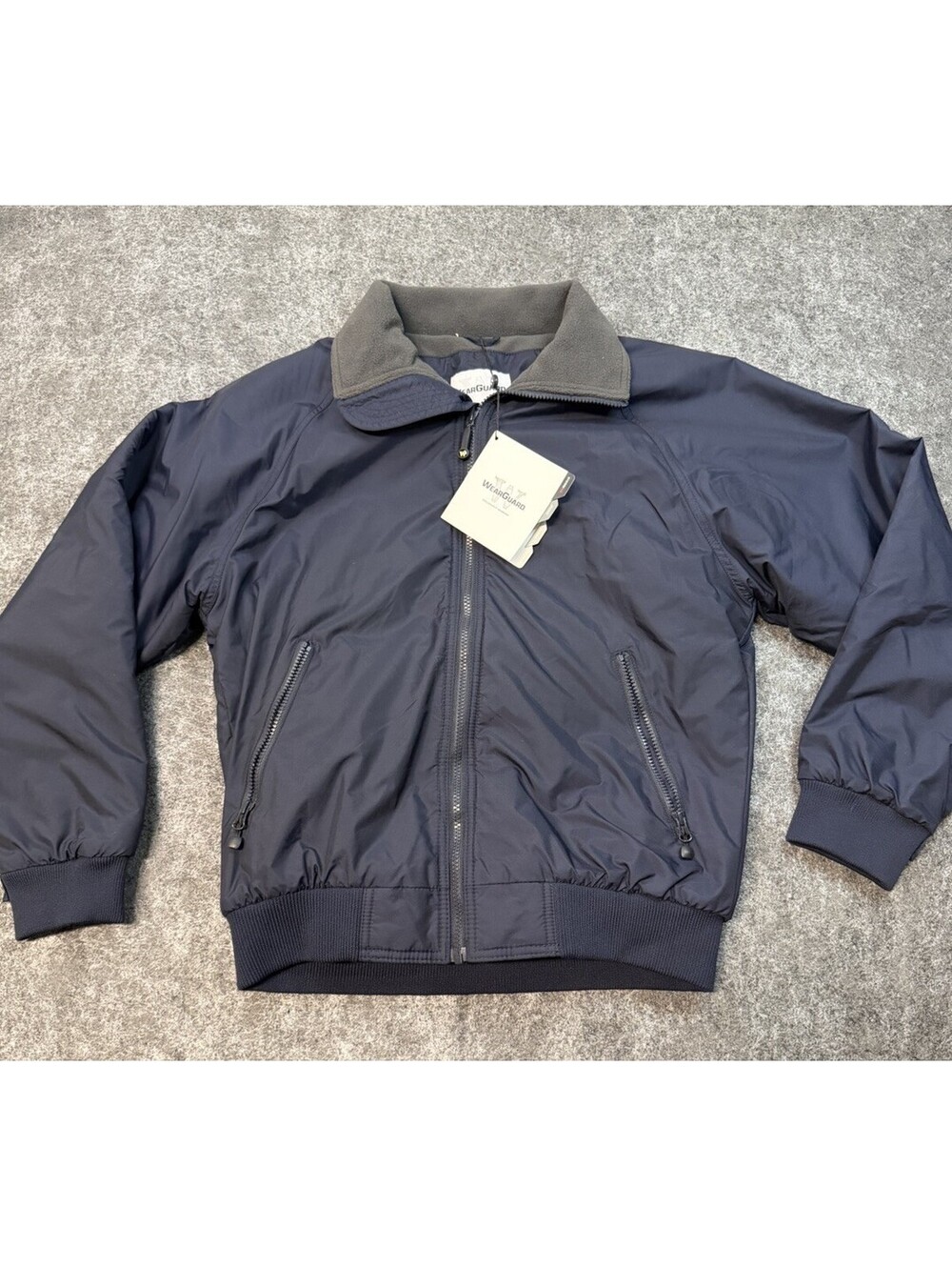 WearGuard Aramark Bomber Jacket Mens Small Navy Fleece Lined Full Zip Work